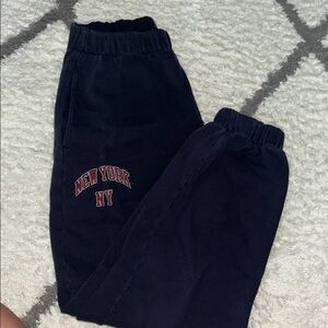 Brandy Melville Navy Blue Sweatpants with NY logo